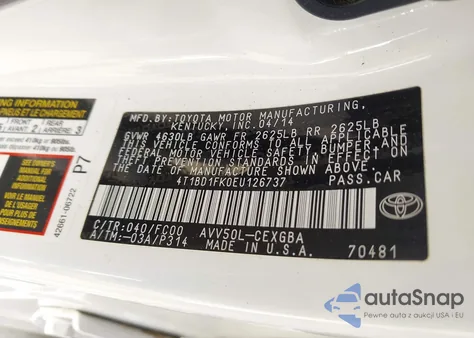 2014 Toyota Camry Hybrid Xle из США, поврежденный, VIN 4T1BD1FK0EU126737